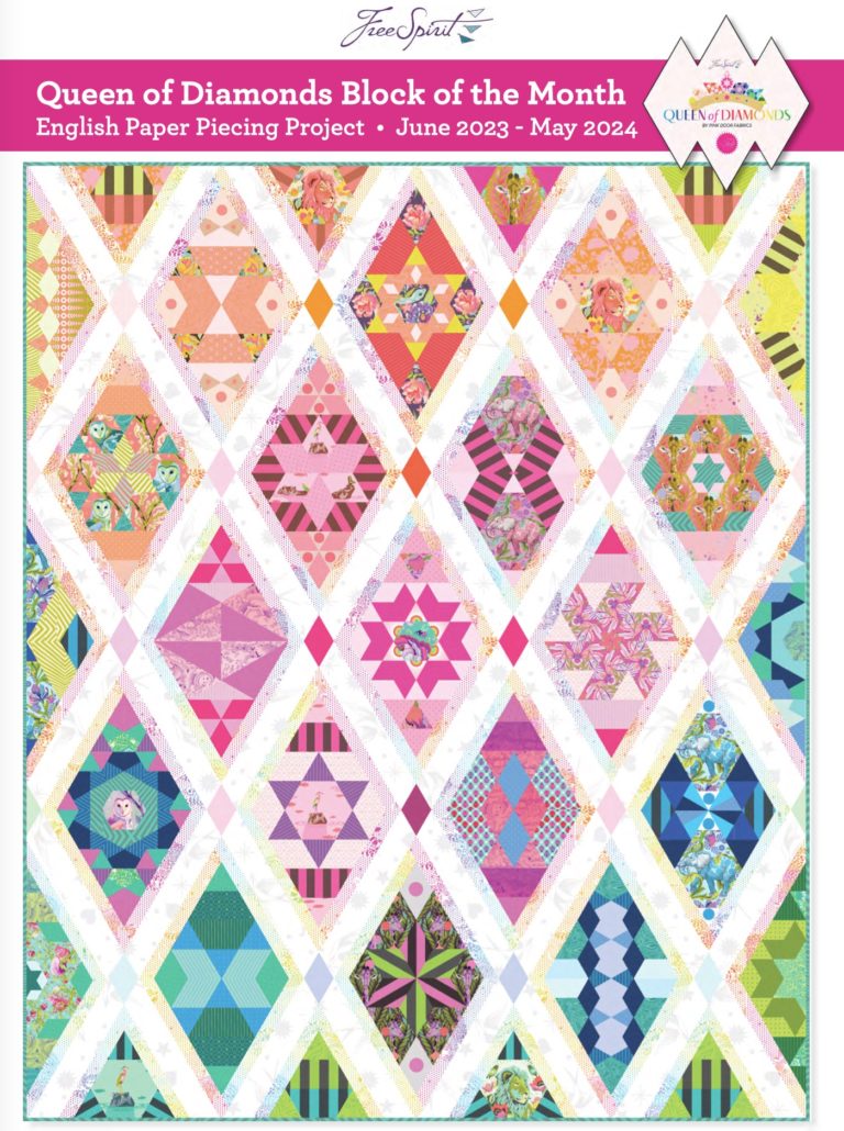 Queen Of Diamonds Quilt Bom Featuring Tula Pink Fabrics Petting Fabric