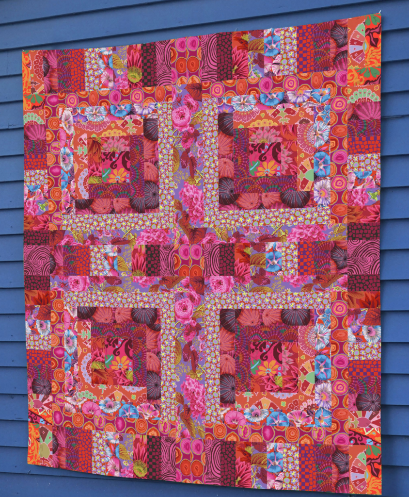 Red Mosaic Quilt featuring Kaffe Fassett Collective - Petting Fabric