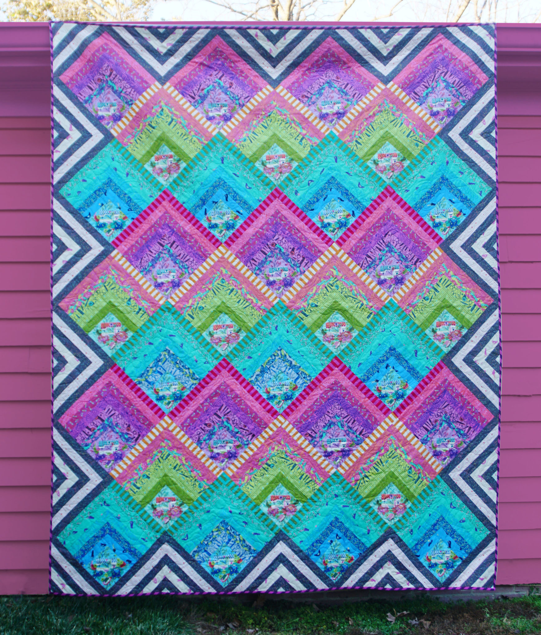 Tula Pink Electric Slide Quilt Featuring HomeMade Petting Fabric