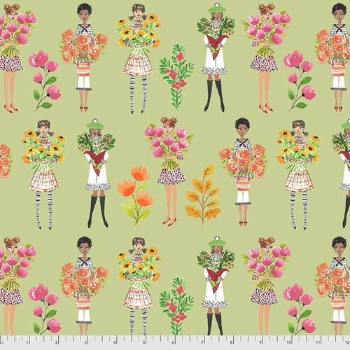 Cut Continuously PWAK009 Seize the Day Pink 1/2 Yard Increments Calendar Girls by Anne Keenan Higgins for Free Spirit Fabrics
