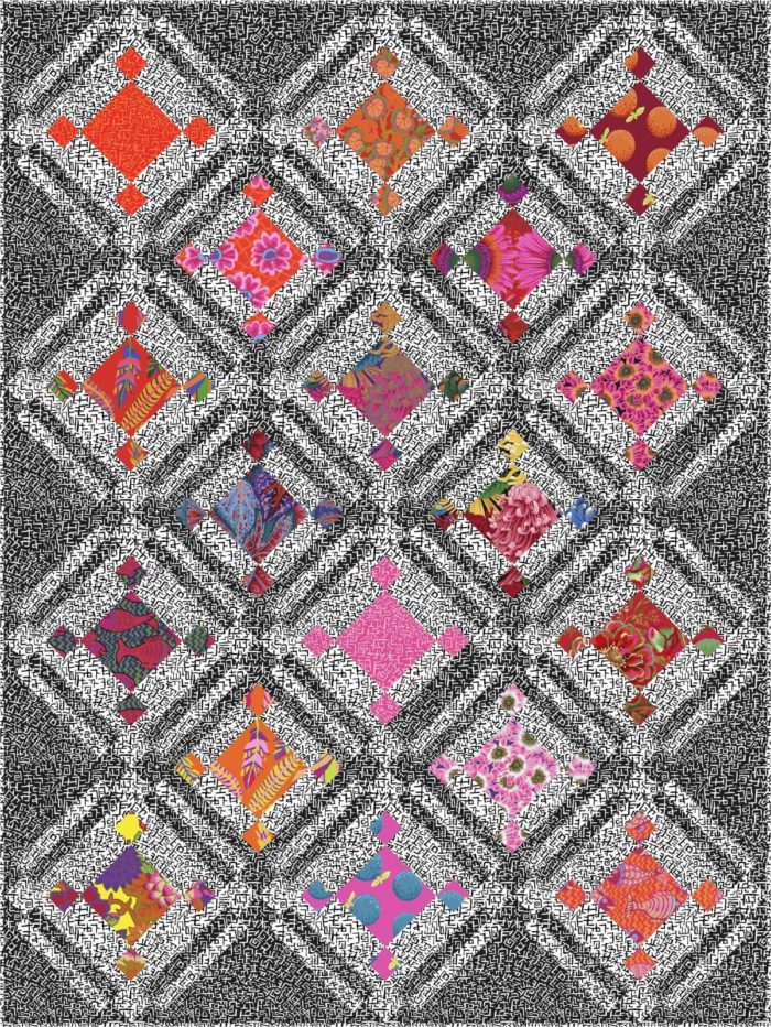 Juxtaposition Quilt Kit featuring Kaffe Fassett Collective Petting Fabric