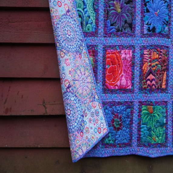 Jewel Frame Quilt Kit in Blue - Kaffe Fassett Collective - Petting Fabric