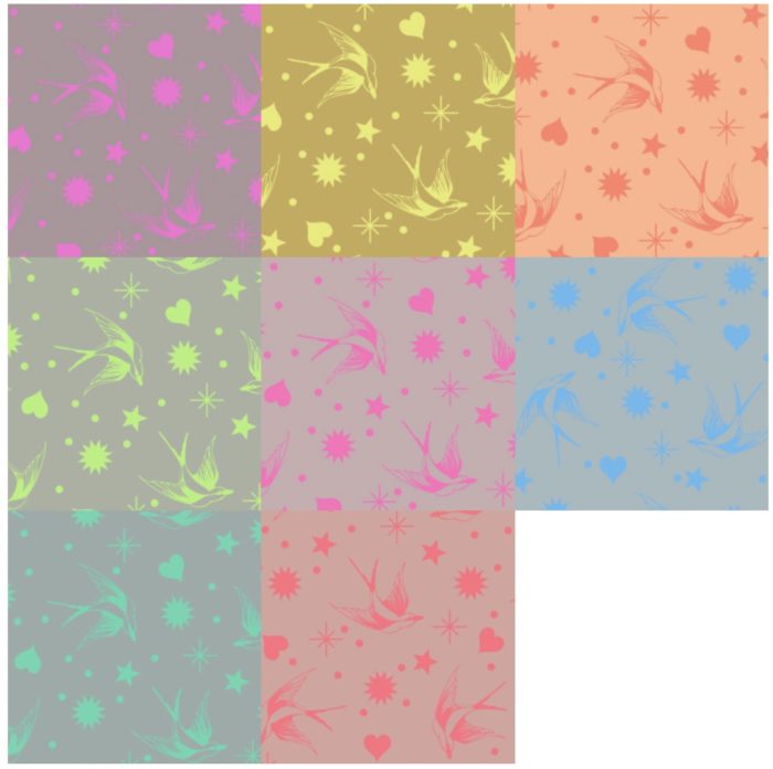 Neon True Colors Fairy Flakes By Tula Pink Half Yard Bundle Preorder