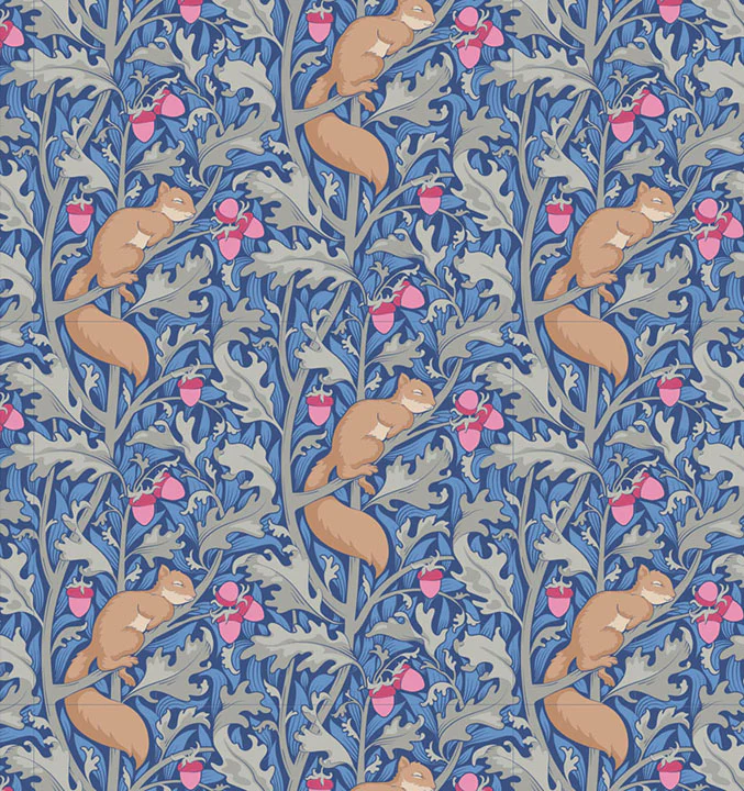 Squirrel Dreams Blue - Hibernation by Tilda - Petting Fabric