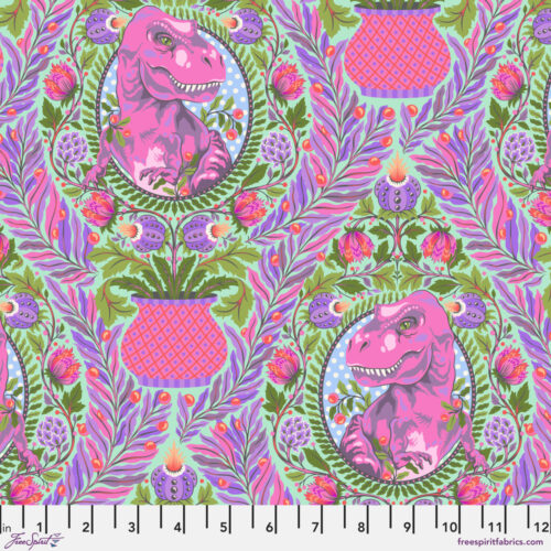 Tree Rex Mist - Roar! by Tula Pink - Petting Fabric