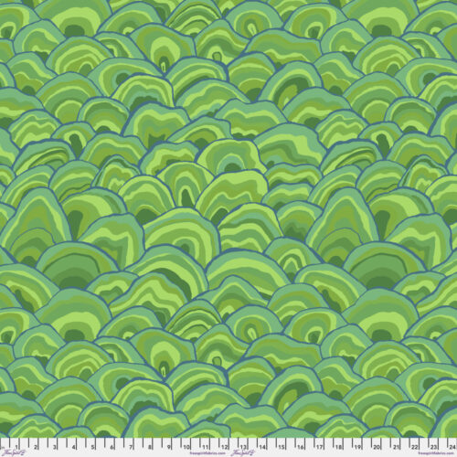 Wobble Green - August 2024 by Kaffe Fassett Collective - Petting Fabric