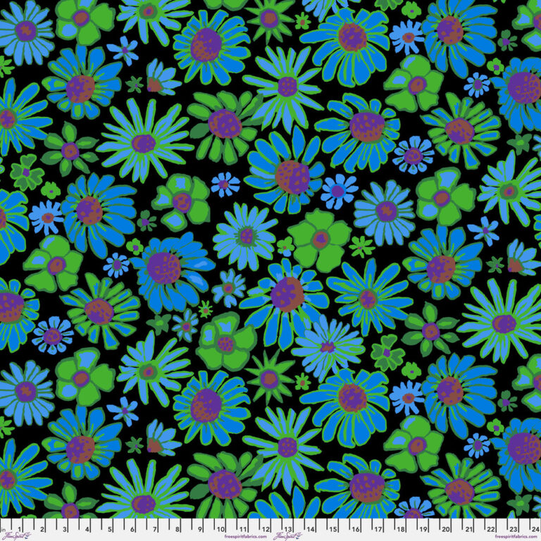 Bloomers Black - August 2024 by Kaffe Fassett Collective - Petting Fabric