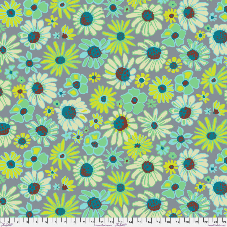 Bloomers Grey - August 2024 by Kaffe Fassett Collective - Petting Fabric