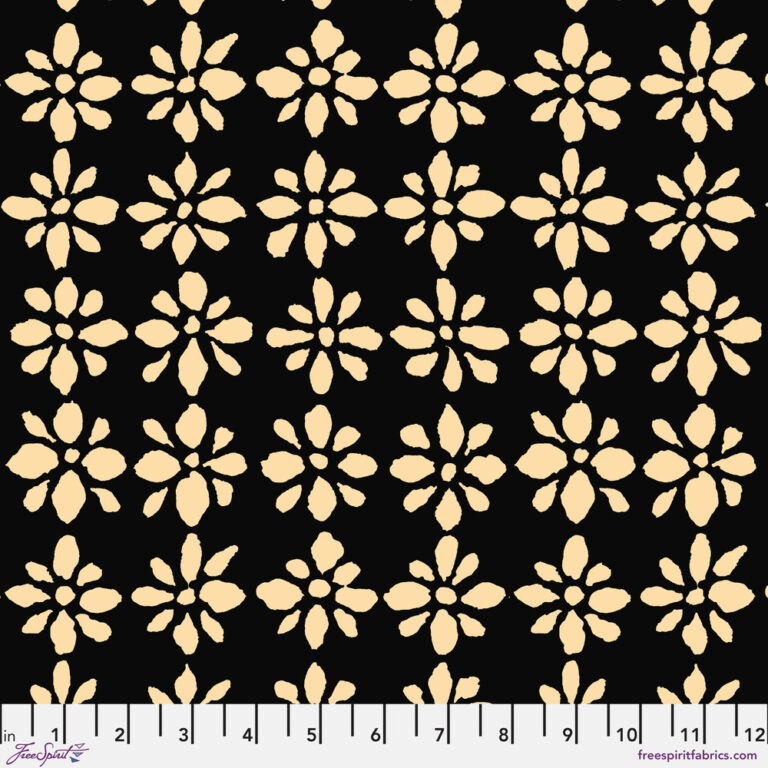 Snow Flower Black - August 2024 by Kaffe Fassett Collective - Petting ...