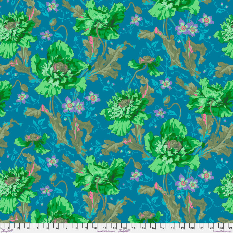 Papaver Green - August 2024 by Kaffe Fassett Collective - Petting Fabric