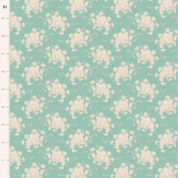 White Flower Teal - Sunday Brunch by Tilda Fabrics