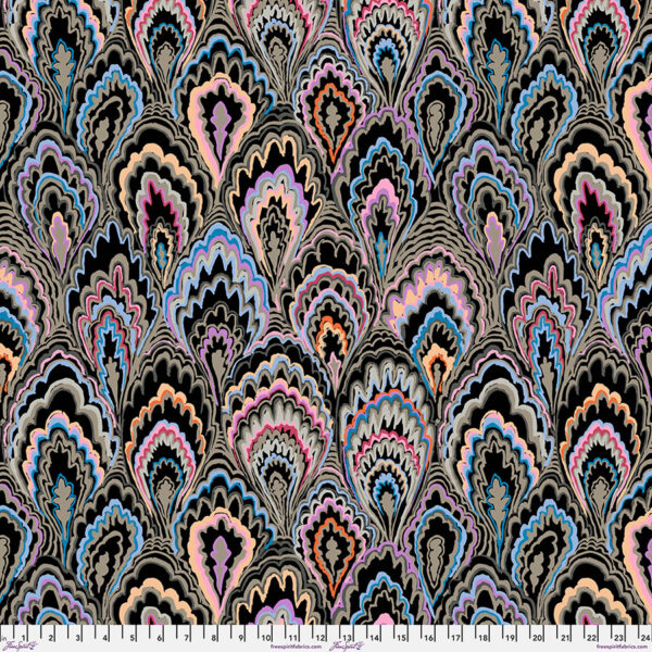 Marble Scallops Black - February 2025 by Kaffe Fassett Collective