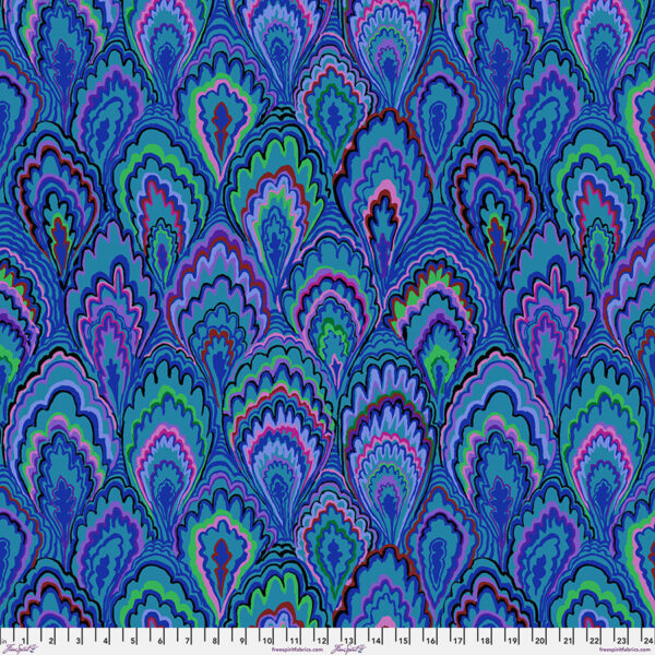 Marble Scallops Blue - February 2025 by Kaffe Fassett Collective