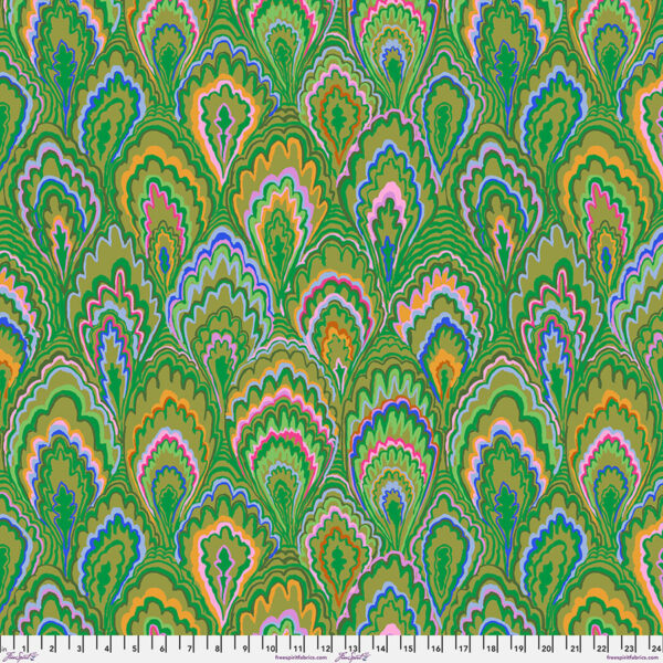 Marble Scallops Green - February 2025 by Kaffe Fassett Collective