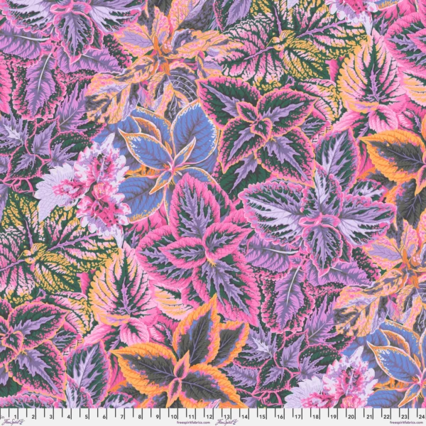 Bold Leaves Pink Kaffe Fassett Collective August 2025