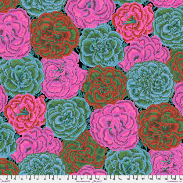 Picotee Carnations Dark - Kaffe Fassett Collective August 2025