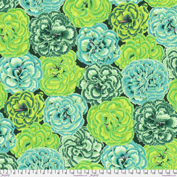 Picotee Carnations Green - Kaffe Fassett Collective August 2025