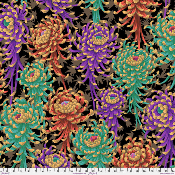 Spider Mums Dark - Kaffe Fassett Collective August 2025