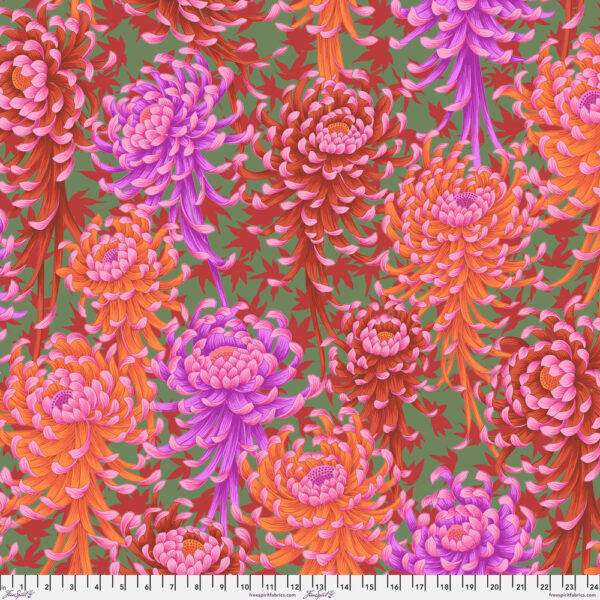 Spider Mums Red - Kaffe Fassett Collective August 2025