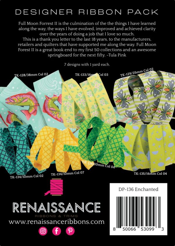 Tula Pink Full Moon Forest II Designer Ribbon Pack - Enchanted - Image 2