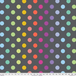 Disco Poms in Shadow - Graywork MINKY by Tula Pink