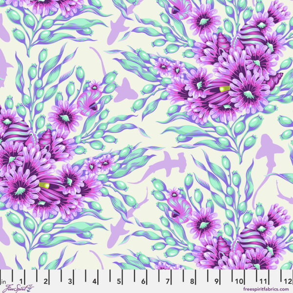 Shadow Sharks in Ultaviolet - Floral Reef by Tula Pink