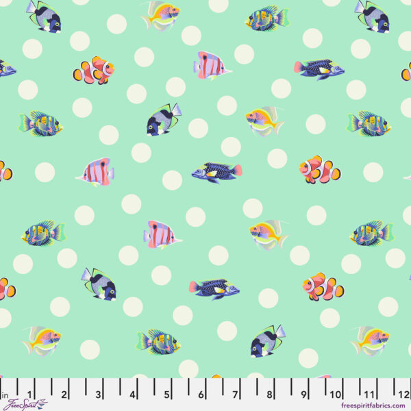 School Crossing in Seafoam - Floral Reef by Tula Pink