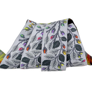 Beautymark in Fog  1-1/2" Graywork Ribbon by Tula Pink