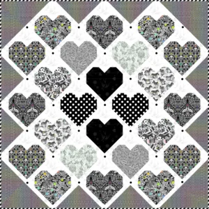 Retro Hearts Quilt Free Pattern